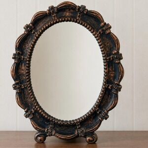 Vintage 1963 Coppercraft Guild Dart Industries Oval Mirror Copper Plastic 13x10